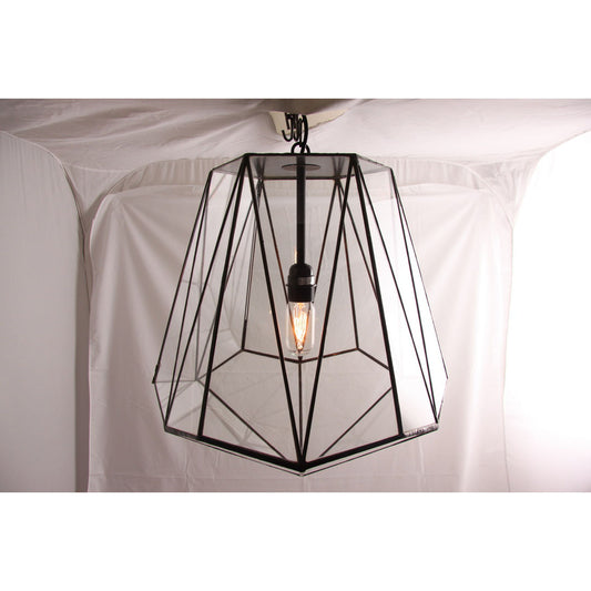 Polyhedron Clear Glass Pendant