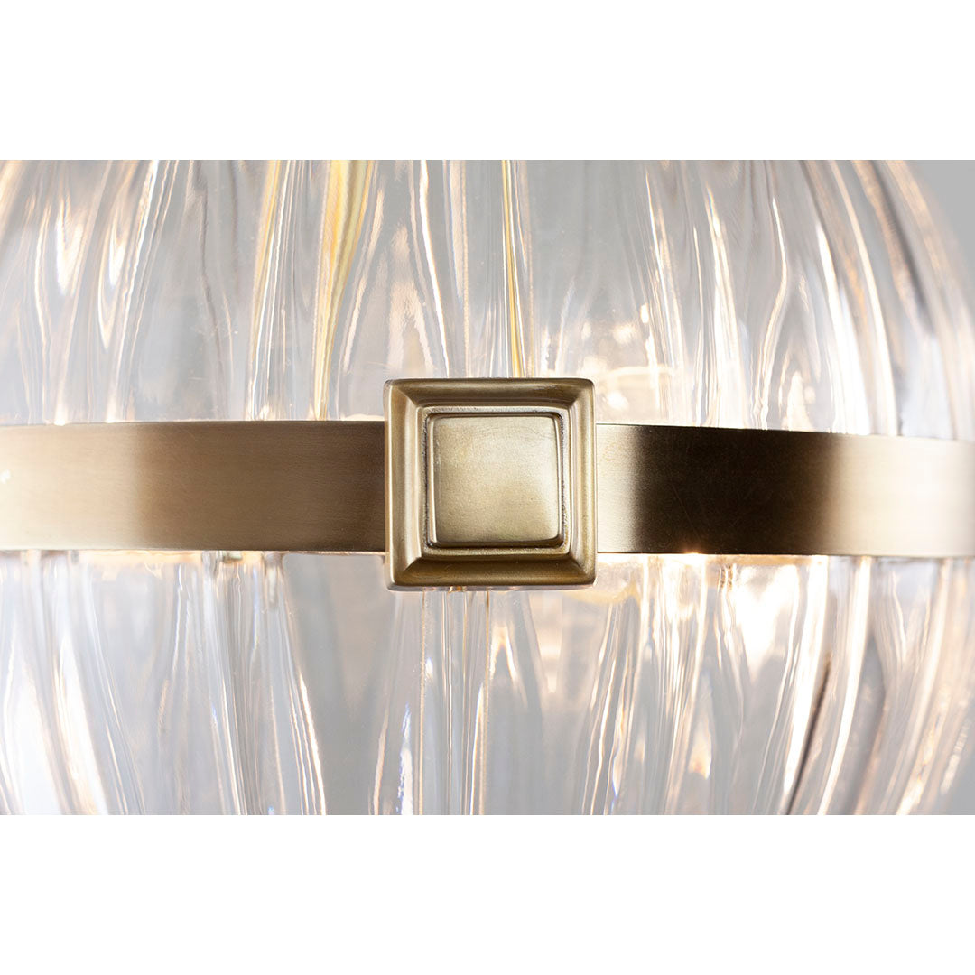 Belzoni Wall Light with Scallop Lightly Distressed Brass