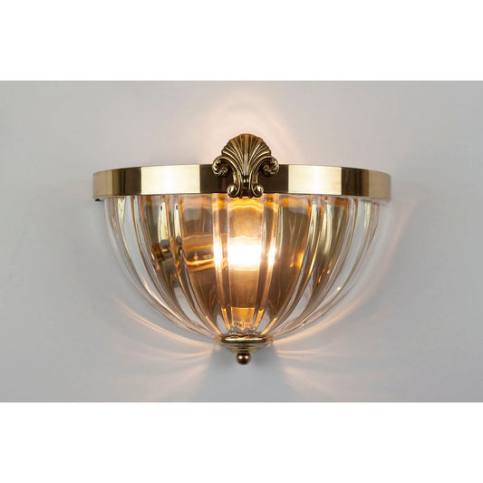 Belzoni Wall Light with Scallop Lightly Distressed Brass
