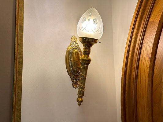 Pinestar Torchiere Wall Light Distressed Brass
