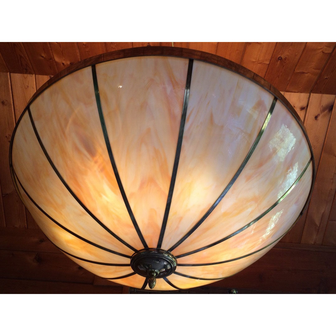 Large Stained Glass Dome Uplighter