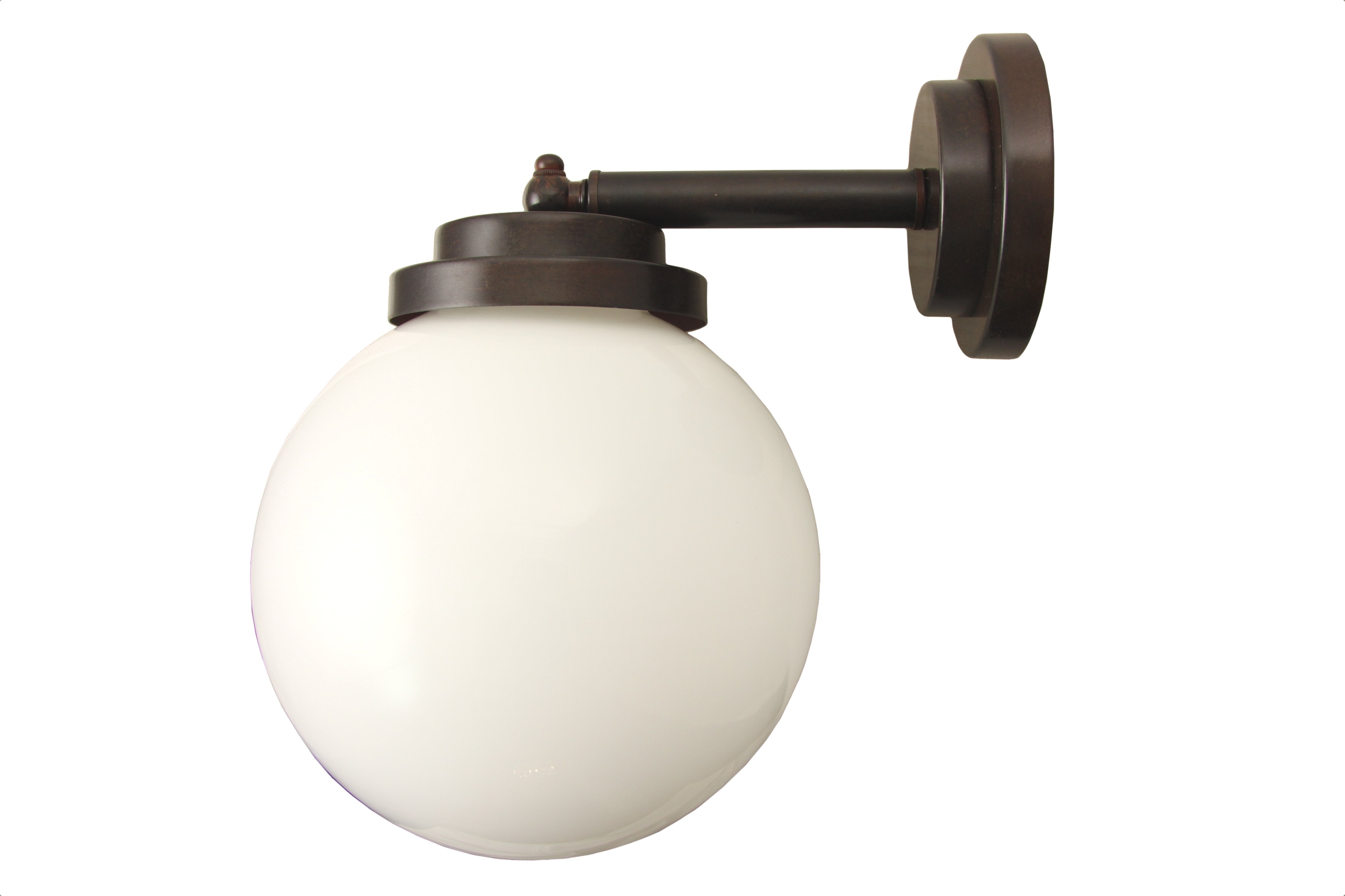 White Opal Globe Deco Wall Light – Kansa Lighting