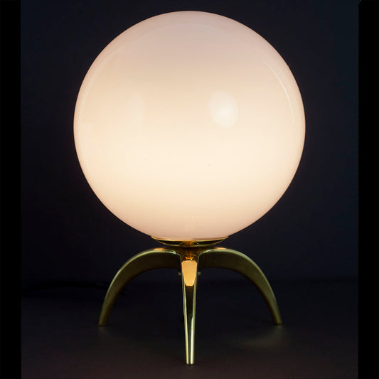 Brigitte Tripod Lamp Base Medium with Globe Polished Brass