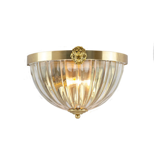 Belzoni Wall Light with Lion's Head Lightly Distressed Brass