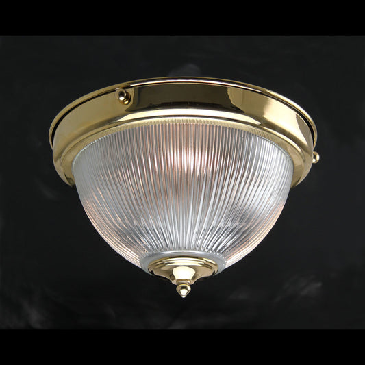 Prismatic Dome Flush Ceiling Mount Polished Brass