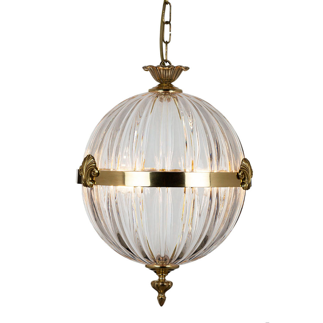 Belzoni Pendant with Scallop Lightly Distressed Brass