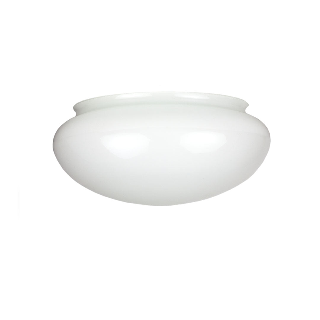 White Flashed Opal Bowl with Gallery Neck 225mm diameter
