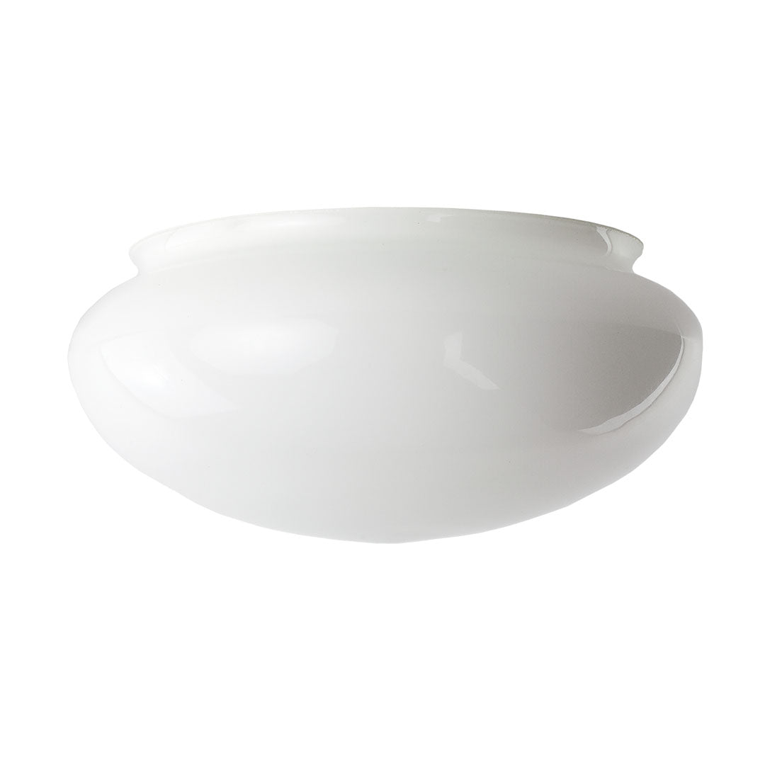 White Flashed Opal Bowl with Gallery Neck 300mm diameter