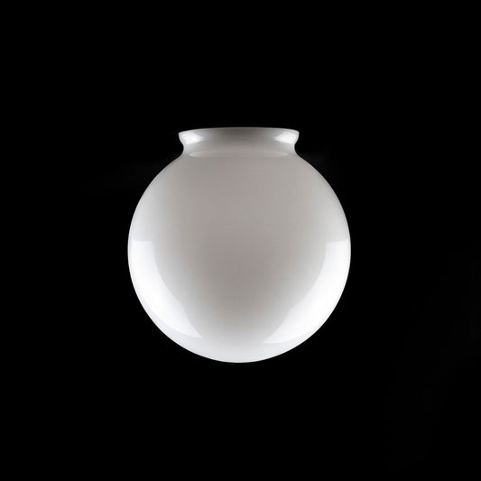 White Opal Globe with Gallery Neck 150mm diameter