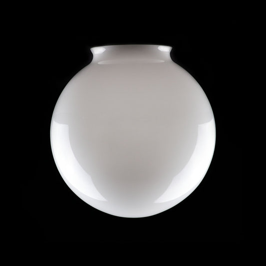 White Opal Globe with Gallery Neck 205mm diameter