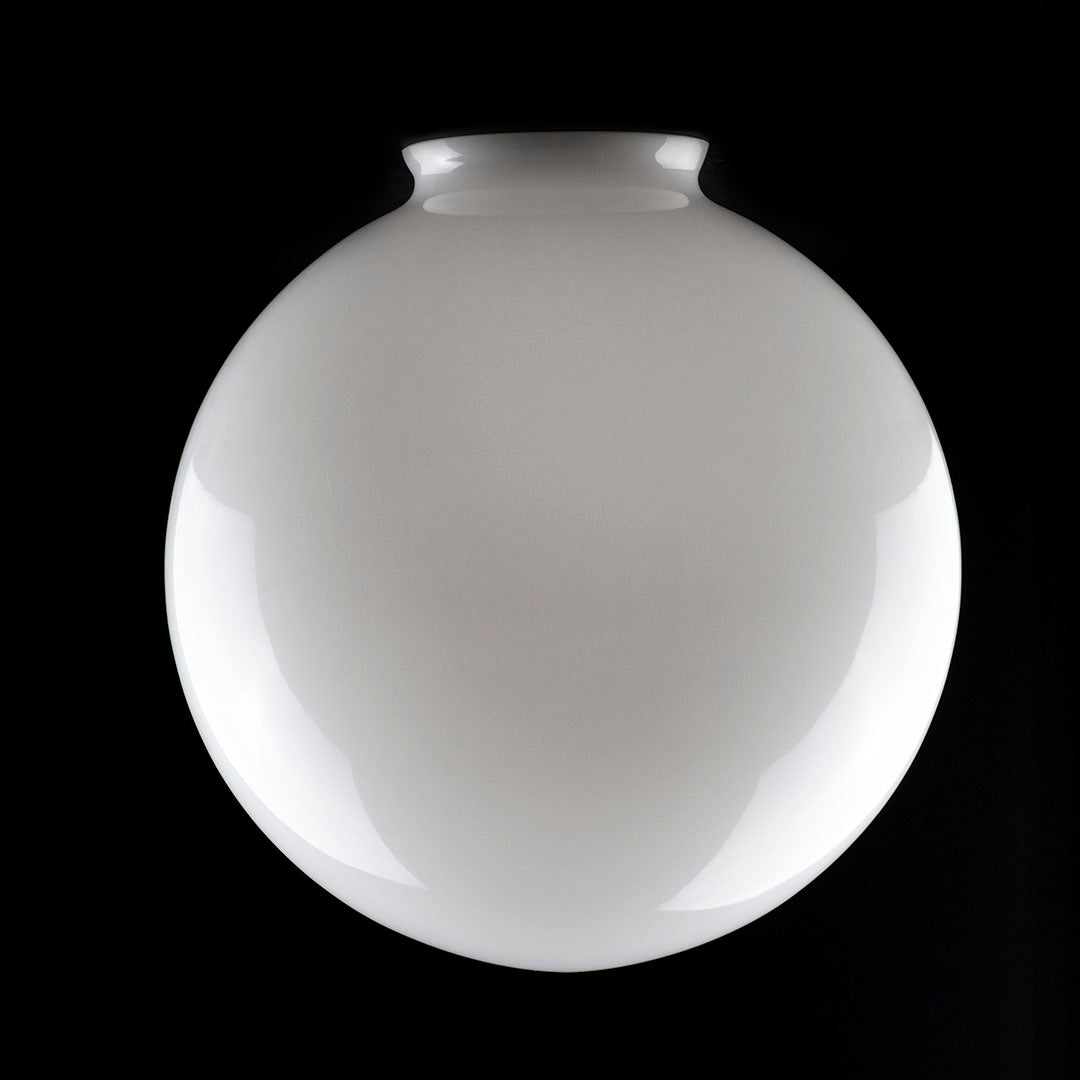 White Opal Globe with Gallery Neck 250mm diameter