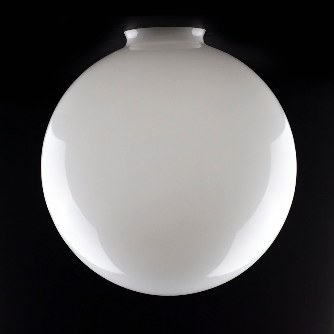White Opal Globe with Gallery Neck 305mm diameter
