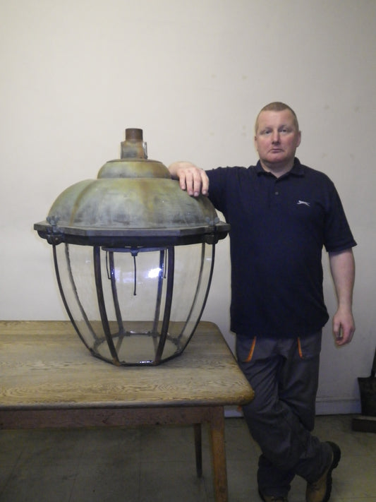 Restored Large Curved Lantern
