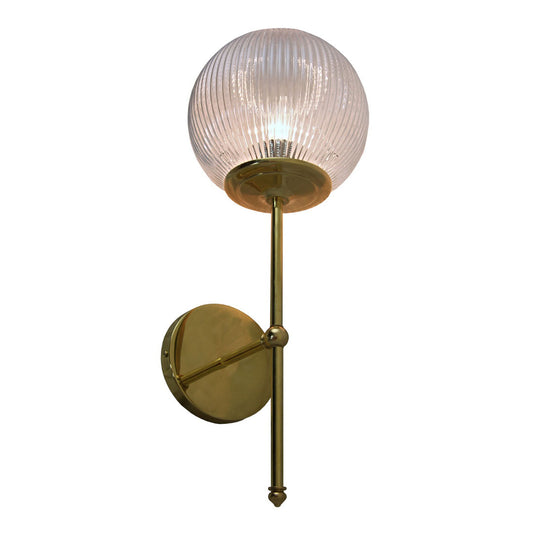 Prismatic Globe Wall Light Distressed Brass