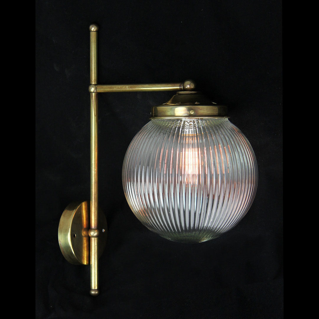Prismatic Globe Wall Light Polished Brass