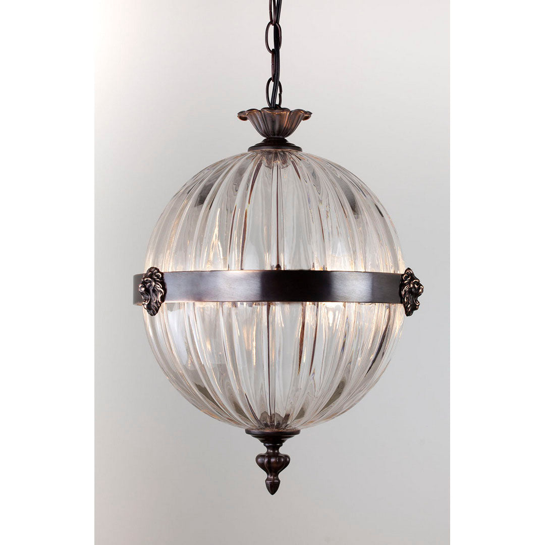 Belzoni Pendant with Scallop Lightly Distressed Brass